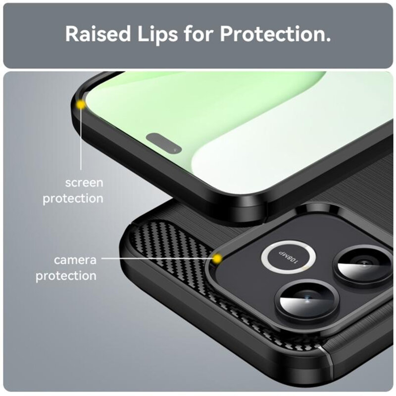 Husa Honor 600 Lite Techsuit Carbon Silicone, negru