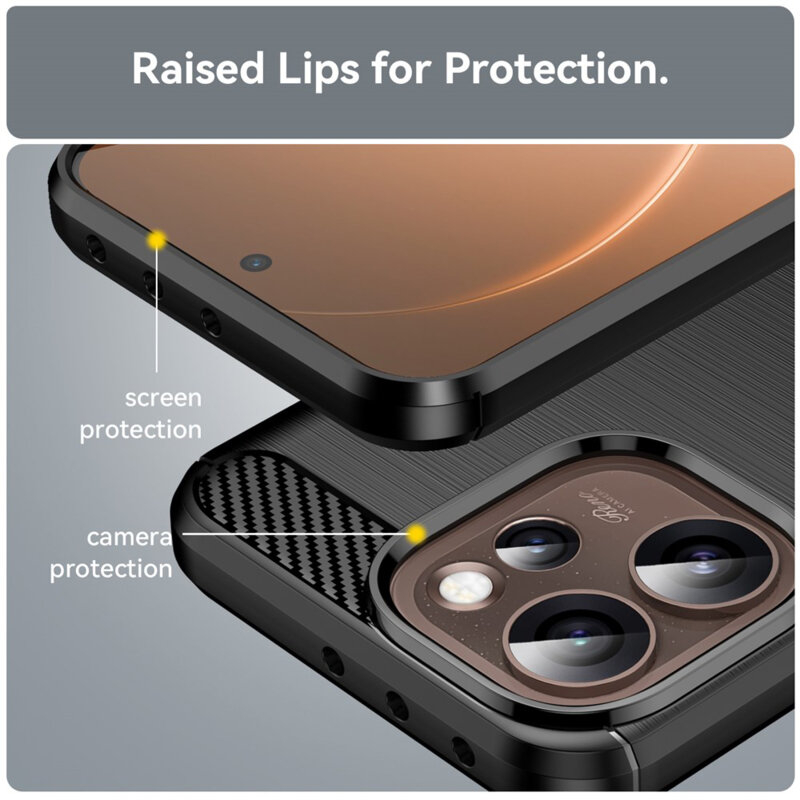 Husa Oppo Reno15 Pro Max Techsuit Carbon Silicone, negru