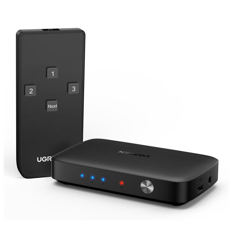 Switch HDMI 3in 1out Ugreen, negru, 4K@60Hz, 80125