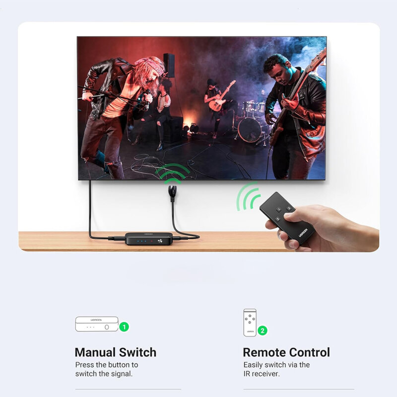 Switch HDMI 3in 1out Ugreen, negru, 4K@60Hz, 80125