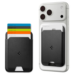 Portofel magnetic pentru telefon Spigen, negru/portocaliu, AFA11337