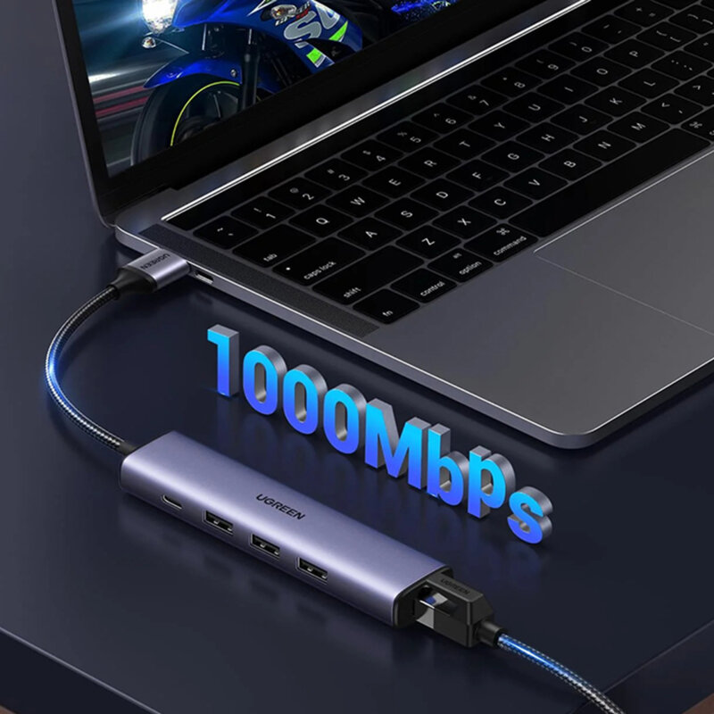 Adaptor internet USB la USB, RJ45 Ugreen, 1000Mbps, 60554