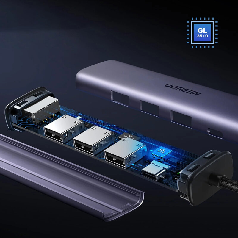 Adaptor internet USB la USB, RJ45 Ugreen, 1000Mbps, 60554