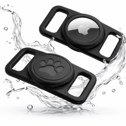 Husa AirTag waterproof pentru zgarda caini Techsuit DG1, negru