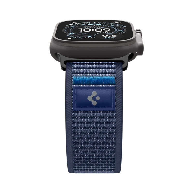Curea Apple Watch 9 45mm Spigen Athlex Air, bleumarin