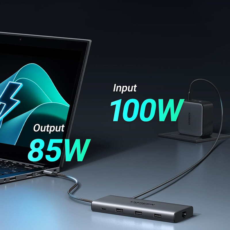HUB 10in1 Type-C la USB, HDMI, Type-C, RJ45, SD/TF Ugreen, 15534