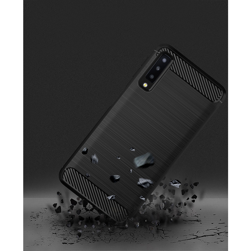Husa Samsung Galaxy A7 2018 TPU Carbon Rosu