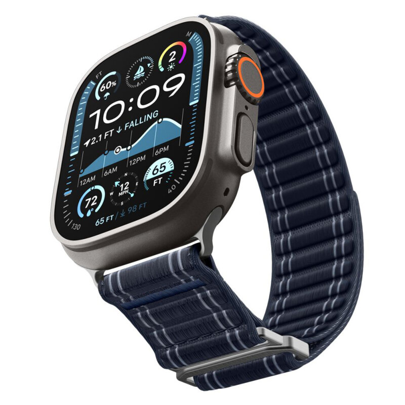 Curea Apple Watch 11 46mm Spigen WBF0, bleumarin