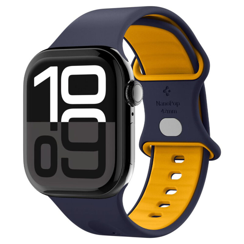 Curea Apple Watch 11 42mm Spigen Nano Pop, bleumarin
