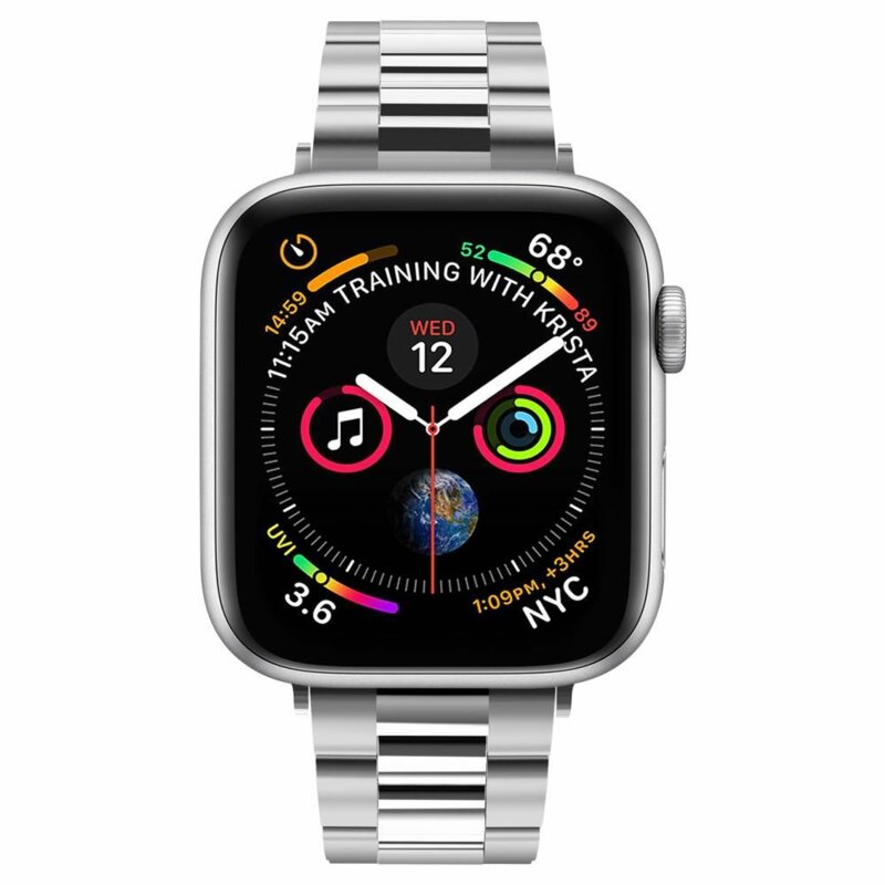 Curea Apple Watch SE 3 40mm Spigen Modern Fit, argintiu