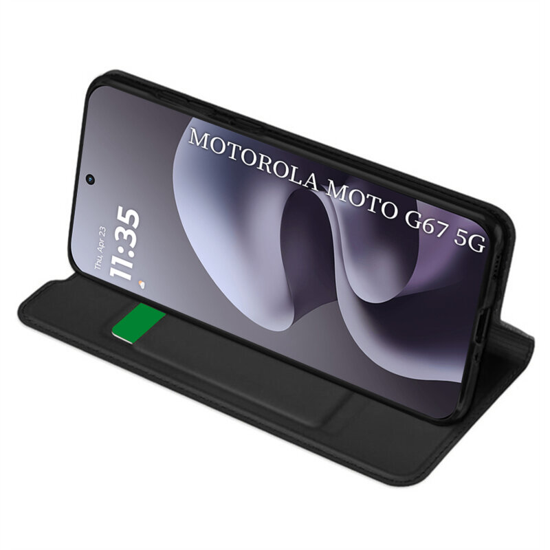 Husa Motorola Moto G67 Techsuit Magskin Book, negru