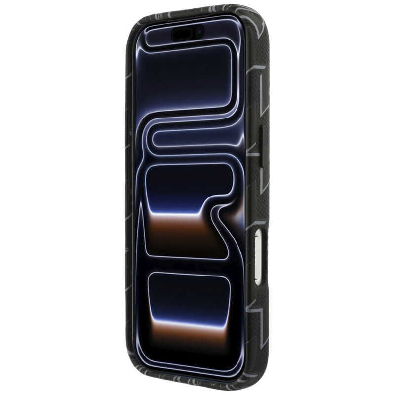 Husa iPhone 17 Pro Karl Lagerfeld Leather KL Monogram Logo MagSafe, negru, KLHMP17L5PGKLMCK