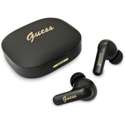 Casti Bluetooth Guess Script Metal Logo, negru, GUTWSX45PGSK
