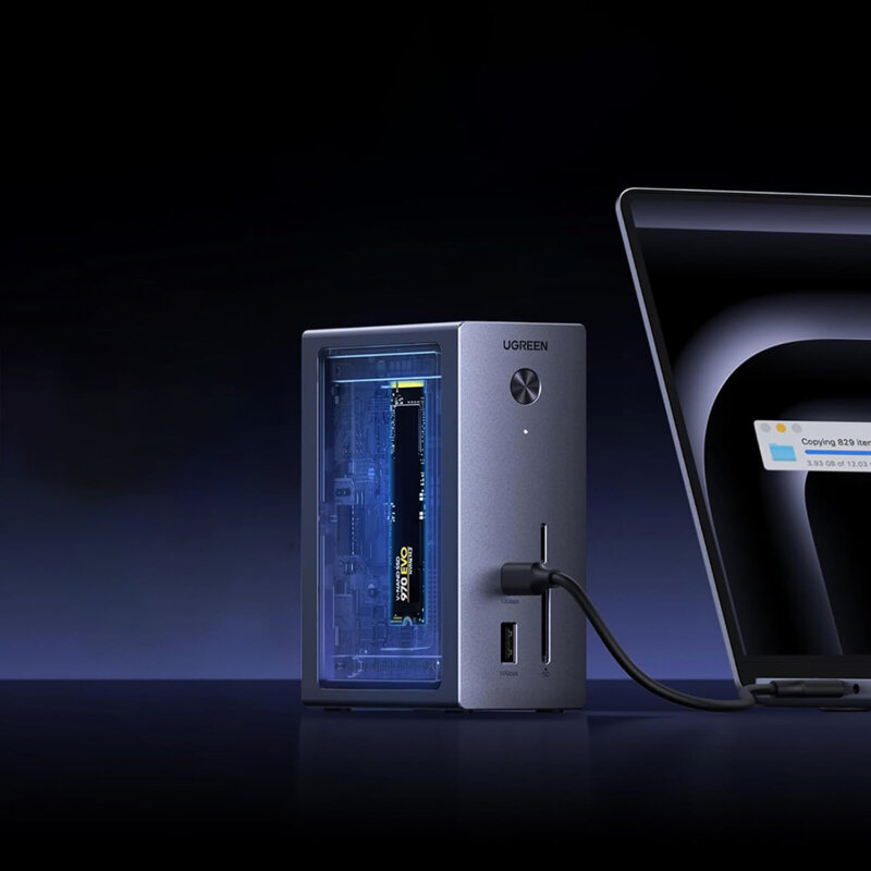 Hub 10in1, Type-C, USB, M2 NVMe, RJ45, PD100W Ugreen, 55735