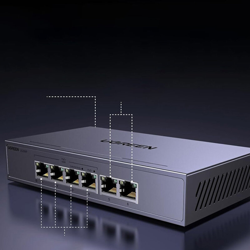 Switch, adaptor PoE, RJ45 Ugreen, 60W, 1000Mbps, 35371EU