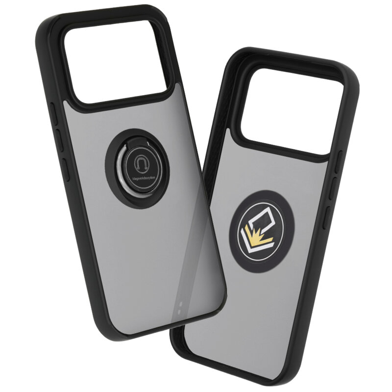 Husa Xiaomi Poco F8 Ultra Techsuit Glinth cu inel suport stand magnetic, negru