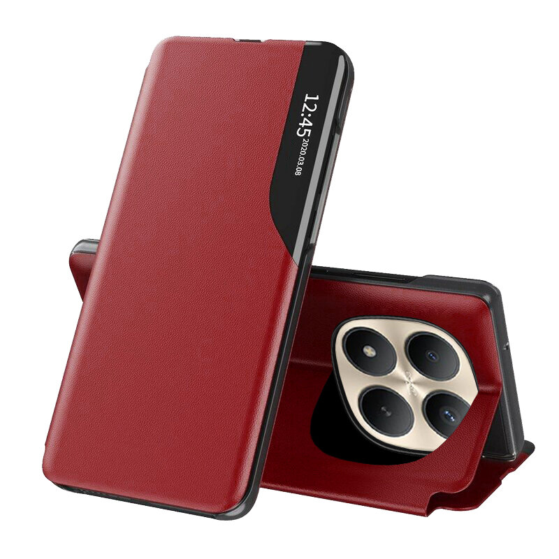 Husa Xiaomi Redmi Note 15 Pro+ 5G Eco Leather View flip tip carte, rosu