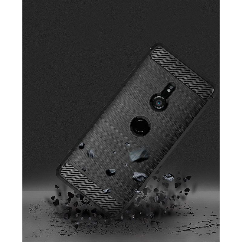 Husa Sony Xperia XZ3 TPU Carbon Albastru