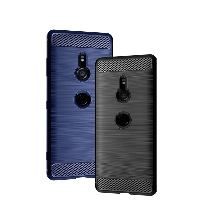 Husa Sony Xperia XZ3 TPU Carbon Albastru