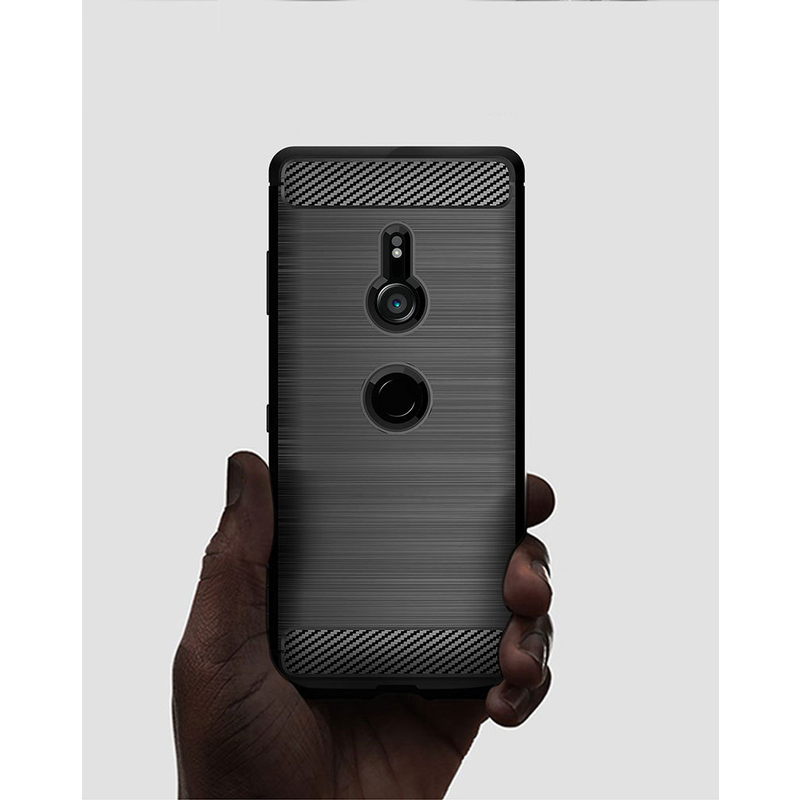 Husa Sony Xperia XZ3 TPU Carbon Albastru