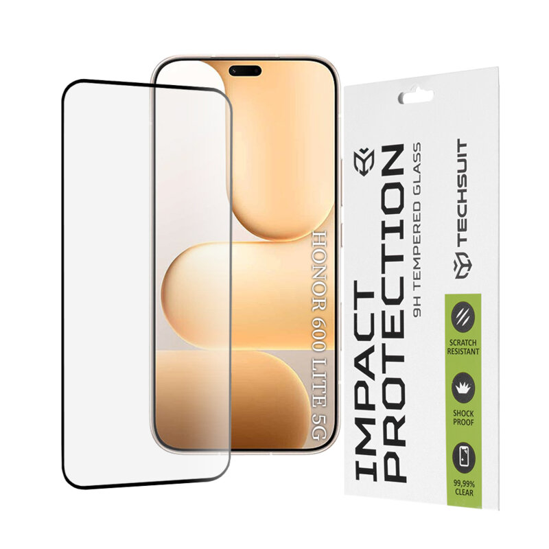 Folie sticla Honor 600 Lite Techsuit 111D Full Glue Full Cover, negru