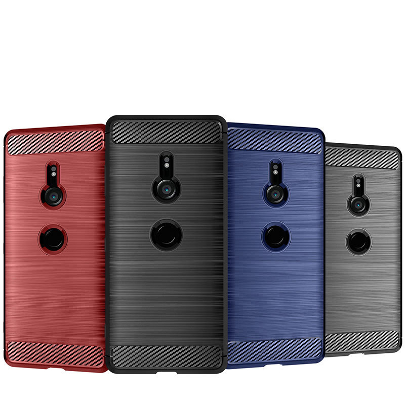 Husa Sony Xperia XZ3 TPU Carbon Albastru