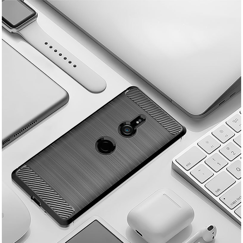 Husa Sony Xperia XZ3 TPU Carbon Albastru