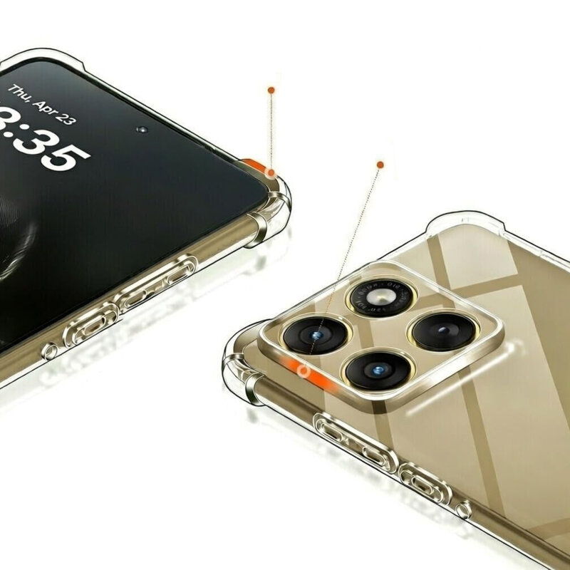 Husa Motorola Moto G77 Techsuit Shockproof Clear Silicone, transparenta