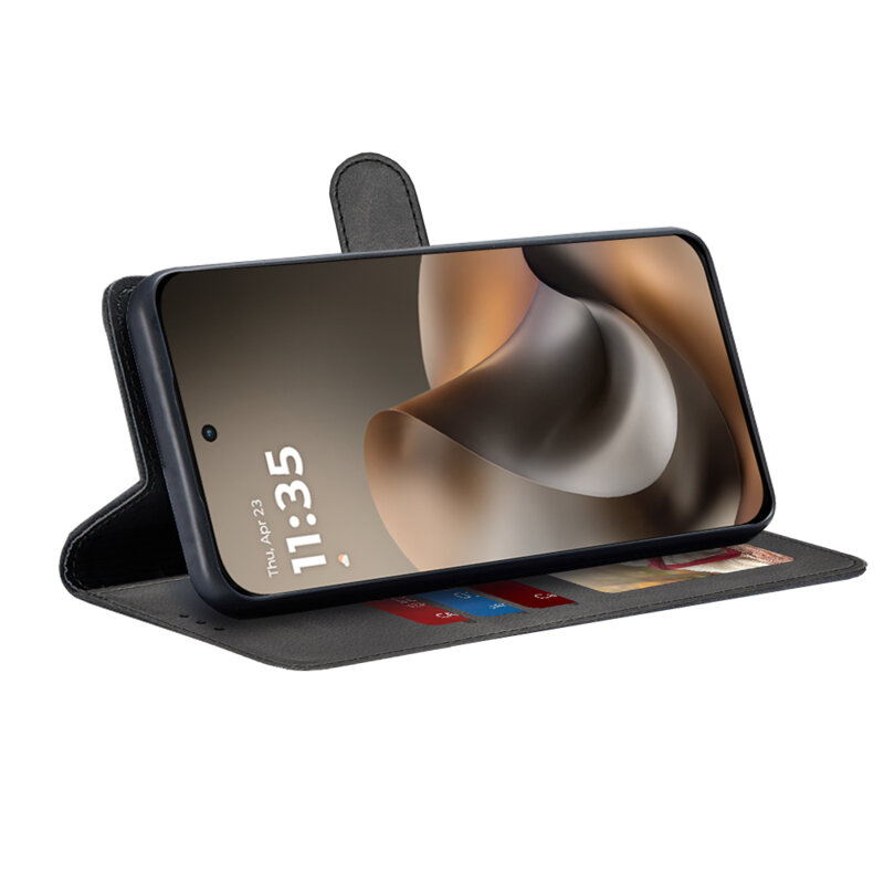 Husa 360 Motorola Moto G77 Techsuit Diary Book, negru
