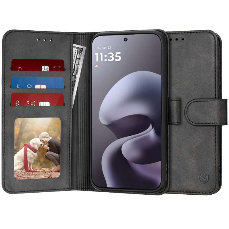 Husa 360 Motorola Moto G67 Techsuit Diary Book, negru