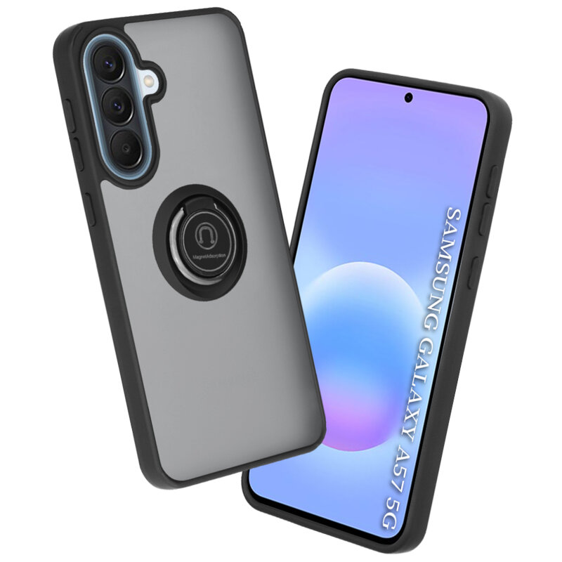 Husa Samsung Galaxy A57 5G Techsuit Glinth cu inel suport stand magnetic, negru