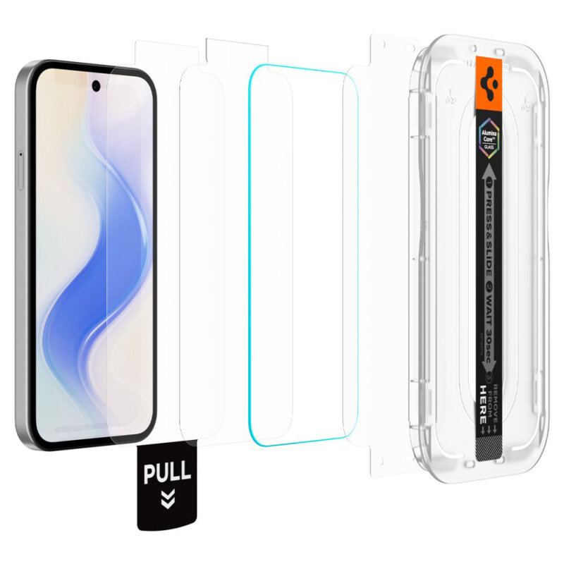 [Pachet 2x] Folie Google Pixel 10a Spigen Glas.tR EZ Fit, transparenta
