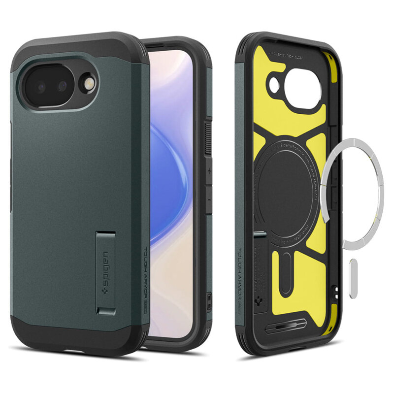 Husa Google Pixel 10a Spigen Tough Armor MagSafe, verde