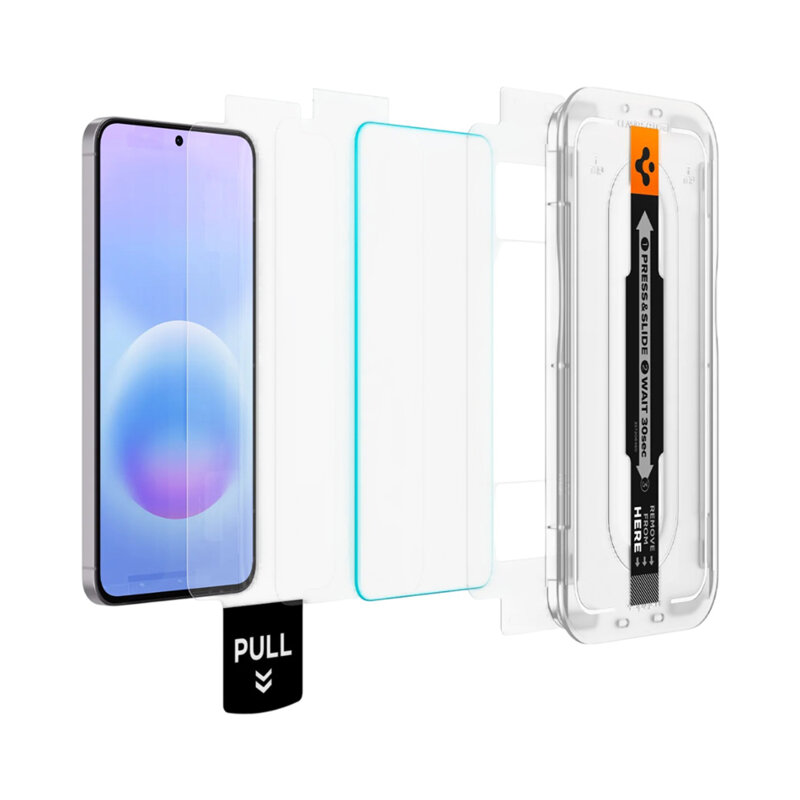 [Pachet 2x] Folie Samsung Galaxy A57 5G Spigen Glas.tR EZ Fit Pro, transparenta