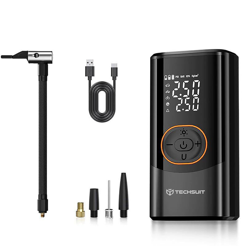 Compresor auto cu lanterna si display LED Techsuit AI2, negru
