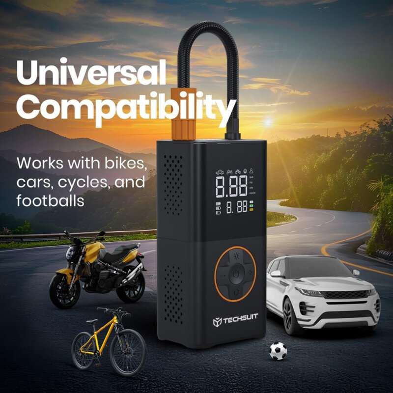 Compresor auto, baterie externa 4000mAh Techsuit AI1, negru