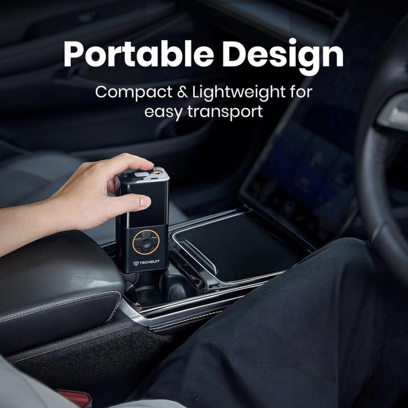 Compresor auto, baterie externa 4000mAh Techsuit AI1, negru