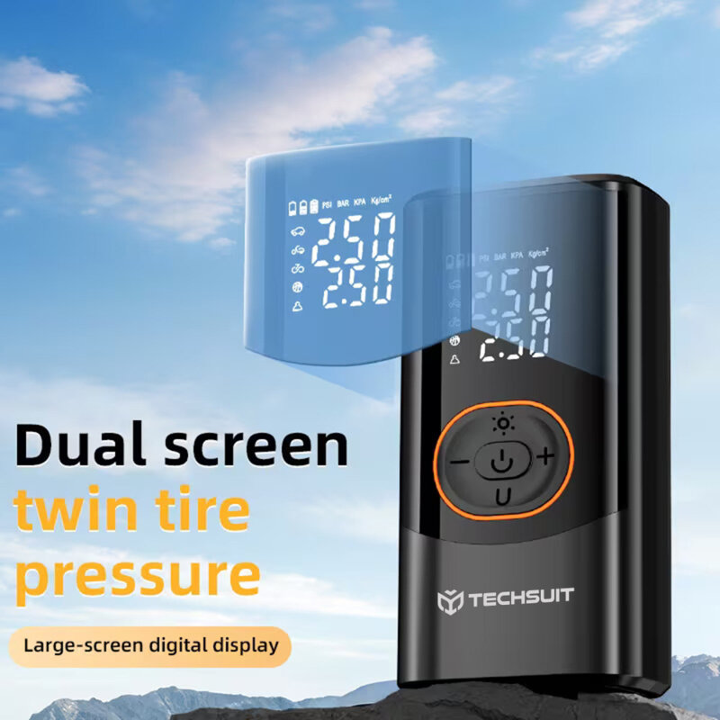 Compresor auto cu lanterna si display LED Techsuit AI2, negru