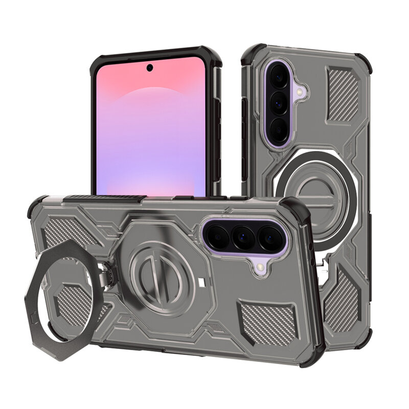 Husa Samsung Galaxy A37 5G Techsuit Carbon Shield PRO, fumuriu