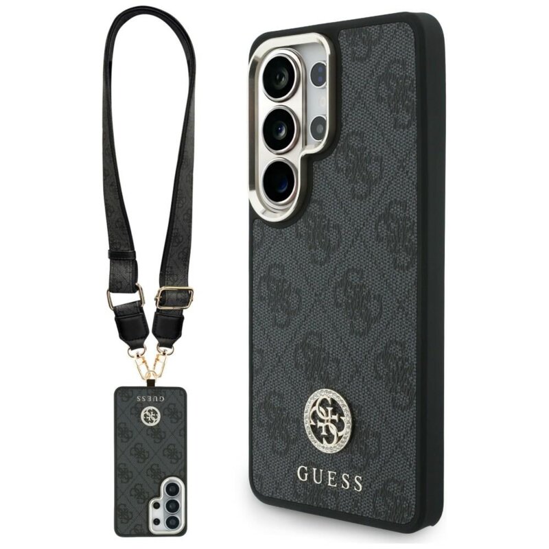 Husa originala Guess Samsung Galaxy S26 Ultra 4G Big Rhinestone Triangle Strap MagSafe, negru, GUHMS26LP4G4DCSK