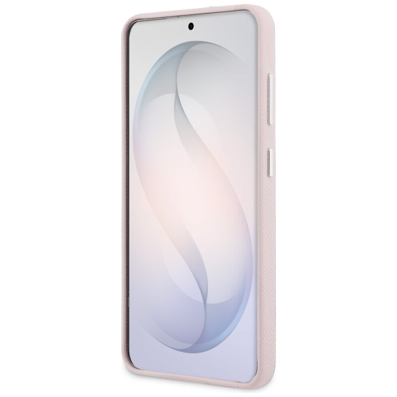 Husa Samsung Galaxy S26 Karl Lagerfeld Full Wrapped Grained Leather with Signature Resin Logo, KLHCS26SPGFKSRSP, roz