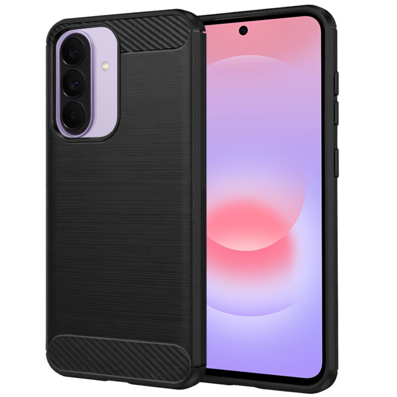 Husa Samsung Galaxy A37 5G Techsuit Carbon Silicone, negru