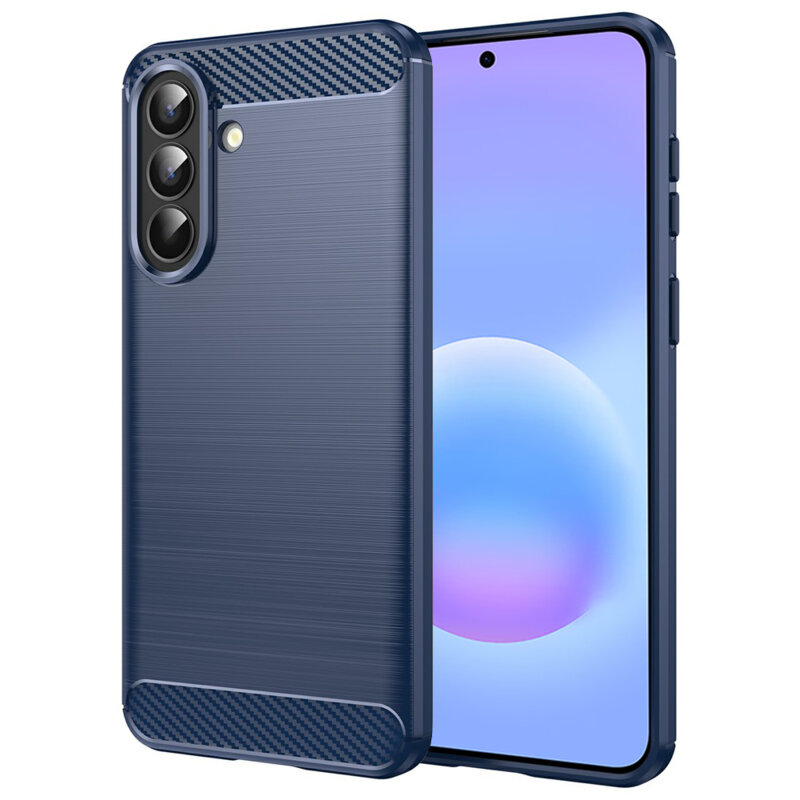 Husa Samsung Galaxy A57 5G Techsuit Carbon Silicone, albastru