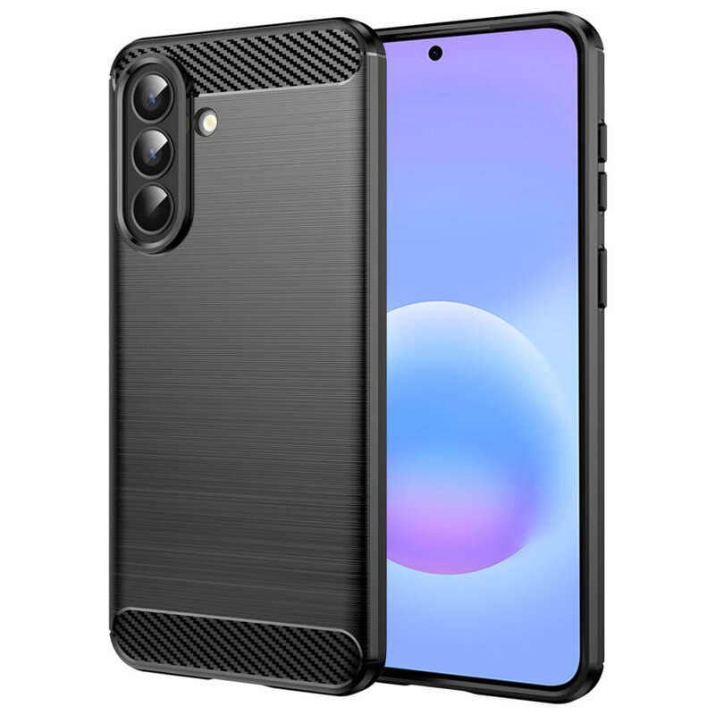 Husa Samsung Galaxy A57 5G Techsuit Carbon Silicone, negru