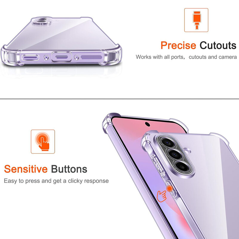 Husa Samsung Galaxy A37 5G Techsuit Shockproof Clear Silicone, transparenta