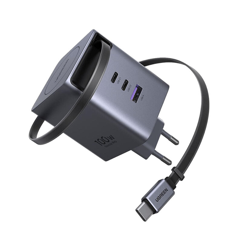Incarcator priza GaN USB, 3x Type-C Ugreen, 100W, gri, 65828
