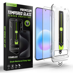 [Pachet 2x] Folie Samsung Galaxy A57 5G, deblocare prin amprenta, Techsuit TitanGlass CrystalHD, negru