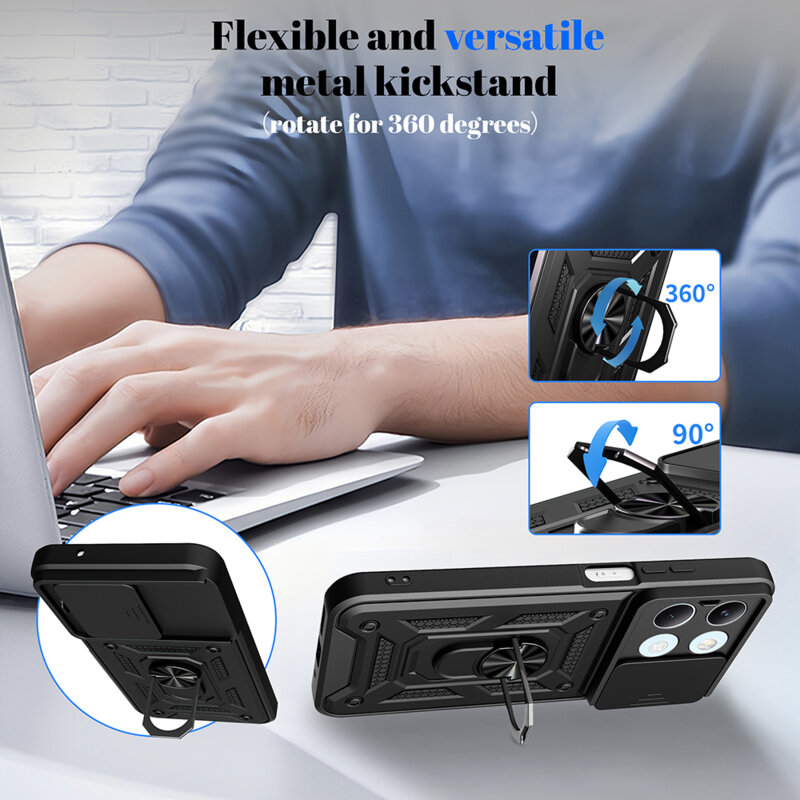 Husa Xiaomi Poco X8 Pro Max protectie camera Techsuit CamShield Series, negru