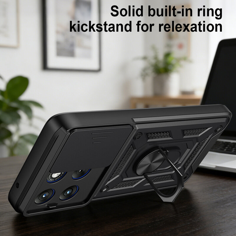 Husa Motorola Edge 70 Fusion protectie camera Techsuit CamShield Series, negru