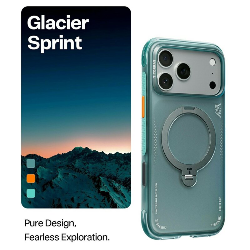 Husa iPhone 17 Pro Max Torras Ostand Spin Air Series, verde